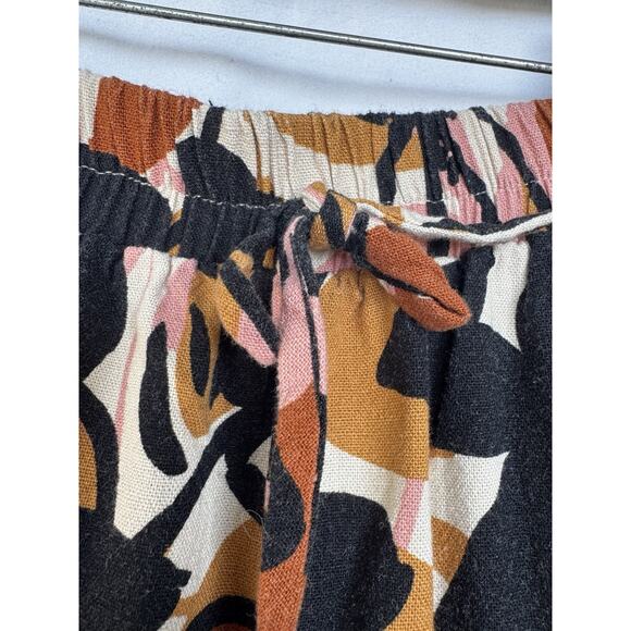 Tullea Linen Rayon Blend Women's Pants Floral Boho resort Sz M - Picture 2 of 6